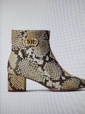 Lauren Ralph Lauren Leather Python Booties. "Wynne II". NIB. Size 8.5
